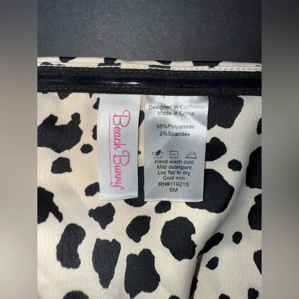 BEACH BUNNY SET Leopard Print Ramsey Slit Leg Wide Pant + Eastyn Tie Tank Top SM - Picture 6 of 16